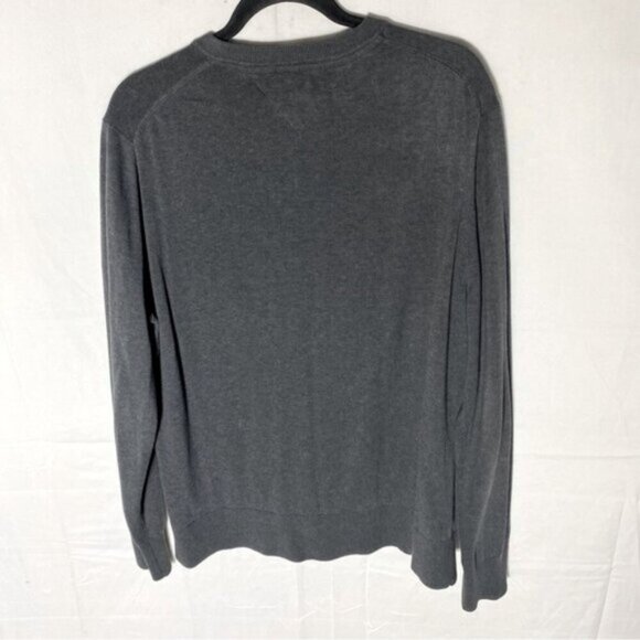 Tommy Hilfiger Grey Pima Cotton Knit V Neck Pullover Light Sweater L - Picture 2 of 13